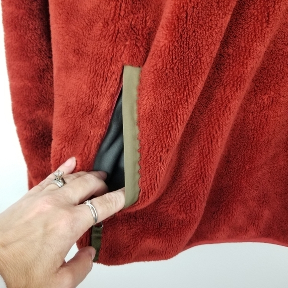 L.L. Bean Hi-Pile Fleece Pullover Jacket Burnt Orange - Picture 7 of 11